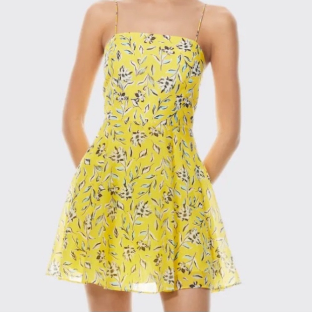 Alice and Olivia Floral Yellow Dress